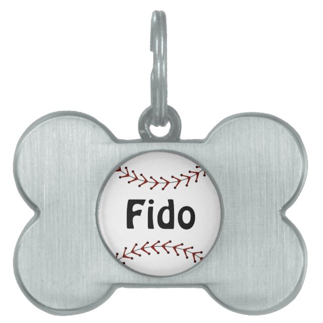 Médaillons Pour Animaux Domestiques Balise Chien de baseball (Devant)