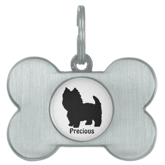 Médaillons Pour Animaux Domestiques Balise Chien Silhouette Westie (Devant)