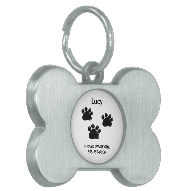 Médaillons Pour Animaux Domestiques Balise de animal de compagnie Little Black Paws (Devant gauche)