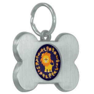 Médaillons Pour Animaux Domestiques Balise de dessin mignon Lion Mandala Pet