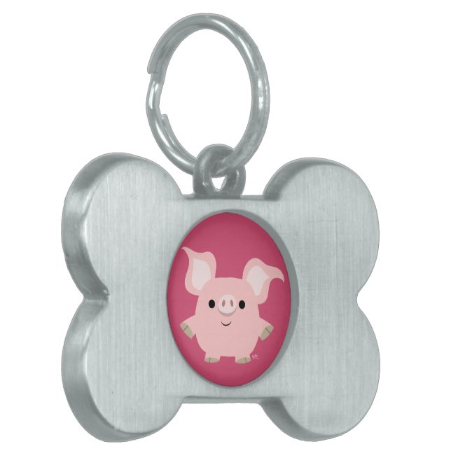 Médaillons Pour Animaux Domestiques Balise de menuiserie de cochon très courte (Devant gauche)