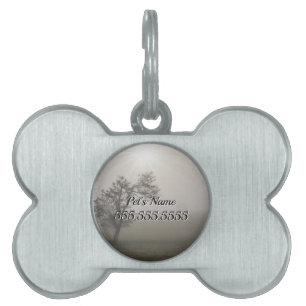 Médaillons Pour Animaux Domestiques Balise Foggy Starburst Tree Landscape Pet ID