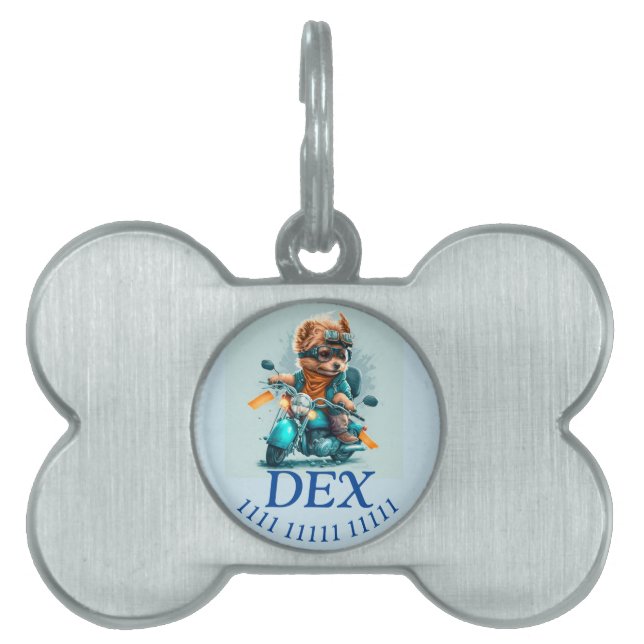 Médaillons Pour Animaux Domestiques Balise ID animal des doggies du vélo (Devant)