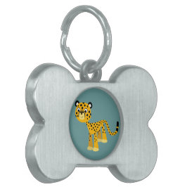 Médaillons Pour Animaux Domestiques Balise Joli dessin Cheetah Pet
