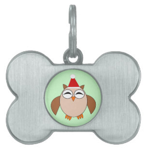 Médaillons Pour Animaux Domestiques Balise Jote Christmas Owl Pet