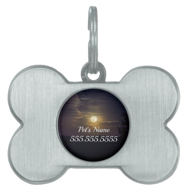 Médaillons Pour Animaux Domestiques Balise Moon Silhouette Pet (Devant)