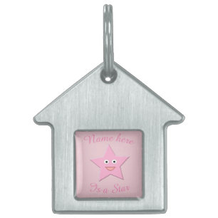 Médaillons Pour Animaux Domestiques Balise personnalisée Pretty Rose Star
