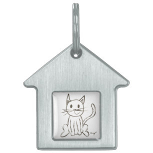 Médaillons Pour Animaux Domestiques Balise pour animal de compagnie Kitty peint