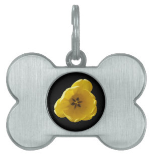 Médaillons Pour Animaux Domestiques Balise pour animal de compagnie Tulip Jaune