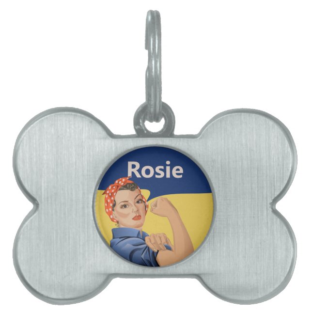 Médaillons Pour Animaux Domestiques Balise Rosie the Riveter Pet ID (Devant)