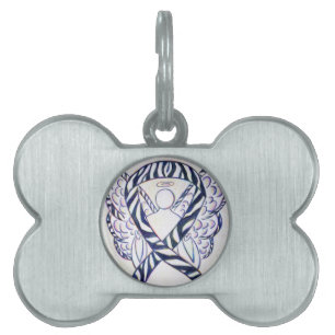 Médaillons Pour Animaux Domestiques Balise Zebra Stripe Awareness Ribbon Angel Bone Pe