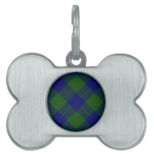 Médaillons Pour Animaux Domestiques Barclay clan tartan bleu vert plaid