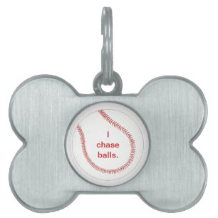 Médaillons Pour Animaux Domestiques Baseball, je chasse les balles, les étiquettes pou