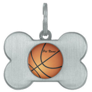 Médaillons Pour Animaux Domestiques Basketball Ball Nom de l'animal de compagnie Modèl