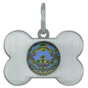 Médaillons Pour Animaux Domestiques Beau bleu africain traditionnel Vecteur ethnique