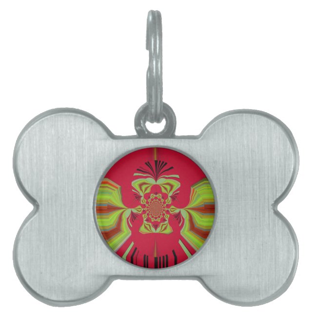 Médaillons Pour Animaux Domestiques Beau Extraordinaire Africain rouge Motif Motif (Devant)