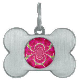 Médaillons Pour Animaux Domestiques Beau Extraordinaire Roses rouges Motif Kaleidoscop