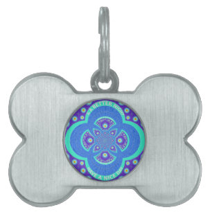 Médaillons Pour Animaux Domestiques Belle belle Afrique bleu Mandala Flora design