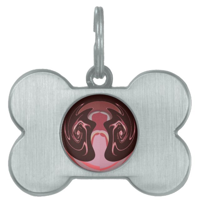 Médaillons Pour Animaux Domestiques Belle Motif Maroon Africain Design d'impression (Devant)