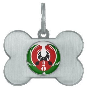 Médaillons Pour Animaux Domestiques Belle Tapisserie kenyane : Drapeau kényan Papillon