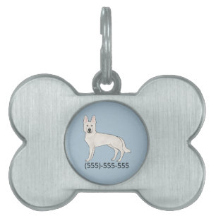 Médaillons Pour Animaux Domestiques Berger Blanc Suisse Berger Blanc Allemand et numér