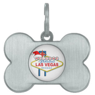 Médaillons Pour Animaux Domestiques Bienvenue à Fabulous Las Vegas Noël