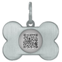 Bone gris mignon en forme de QR Code Chien Numéro