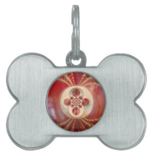 Médaillons Pour Animaux Domestiques Boules de cricket rouge Art Abstrait Design d'impr