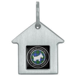 Médaillons Pour Animaux Domestiques Campbell Tartan Scottie Dog Personnalisé