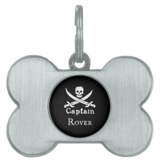 Médaillons Pour Animaux Domestiques Capitaine pirate personnalisé
