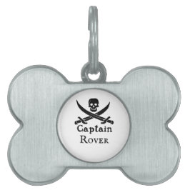 Médaillons Pour Animaux Domestiques Capitaine pirate personnalisé
