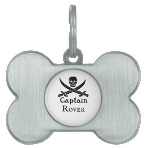 Médaillons Pour Animaux Domestiques Capitaine Pirate Personnalisé