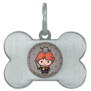 Médaillons Pour Animaux Domestiques Caricature Ron Weasley et Pigwidgeon
