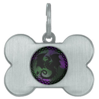 Médaillons Pour Animaux Domestiques CelticCircleDragonPurpleGreen