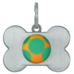 Médaillons Pour Animaux Domestiques cercle vert en orange jaunâtre