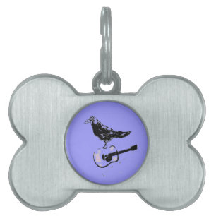 Médaillons Pour Animaux Domestiques chant de guitare raven