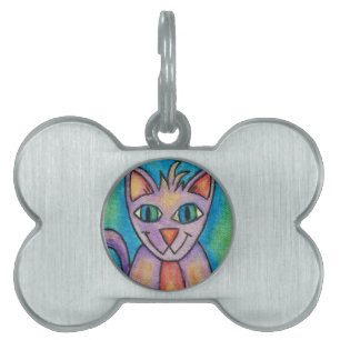 Médaillons Pour Animaux Domestiques Chat Chaton Rose Violet