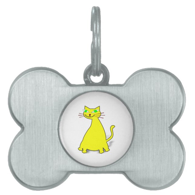 Médaillons Pour Animaux Domestiques Chat gras jaune (Devant)