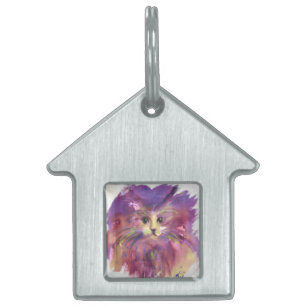 MÉDAILLONS POUR ANIMAUX DOMESTIQUES CHATON VIOLET, PORTRAIT DE CHAT