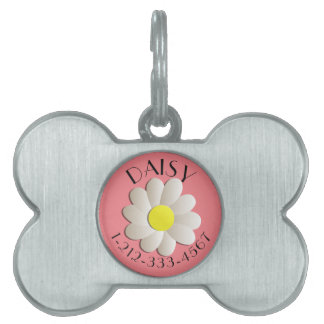 MÉDAILLONS POUR ANIMAUX DOMESTIQUES CHIEN DE CHIEN D'IDENTIFICATION FLORALE PERSONNALI