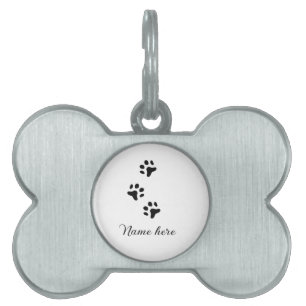 Médaillons Pour Animaux Domestiques Chien patte noir animal ajouter nom texte animal p