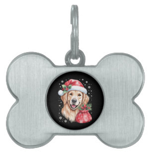 Médaillons Pour Animaux Domestiques Chien Retriever doré Fête de Noël Lumière Party