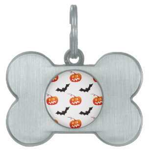 Médaillons Pour Animaux Domestiques Citrouilles et chauves-souris d'Halloween, des fri