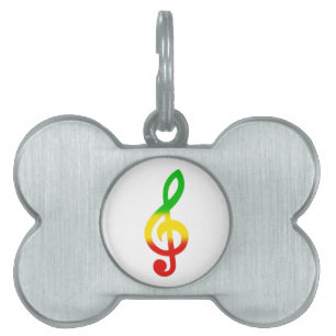 Médaillons Pour Animaux Domestiques Clef triple de Rasta