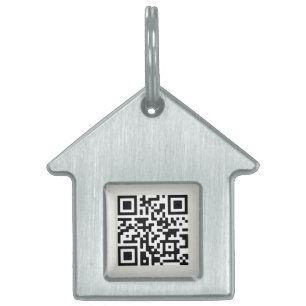 Médaillons Pour Animaux Domestiques Code QR   Chien Chat moderne gris me scanner si pe