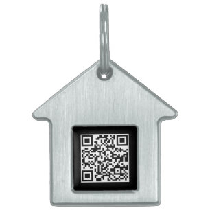 Médaillons Pour Animaux Domestiques Code QR Noir moderne si perdu Scannable
