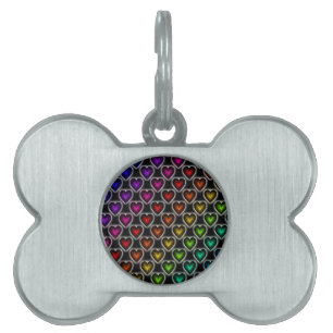 Médaillons Pour Animaux Domestiques Coeurs arc-en-ciel