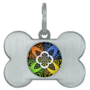 Médaillons Pour Animaux Domestiques Coeurs Iridescente Polka sans soudure Point Art Ab