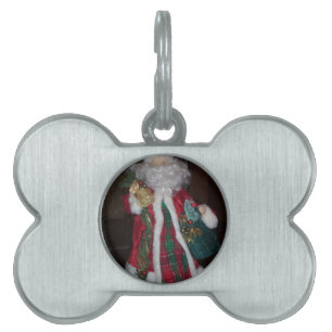 Médaillons Pour Animaux Domestiques Collection Royal Plaid Père Noël.