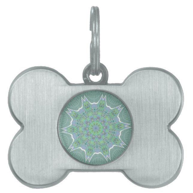 Médaillons Pour Animaux Domestiques Cool vert motif floral (Devant)